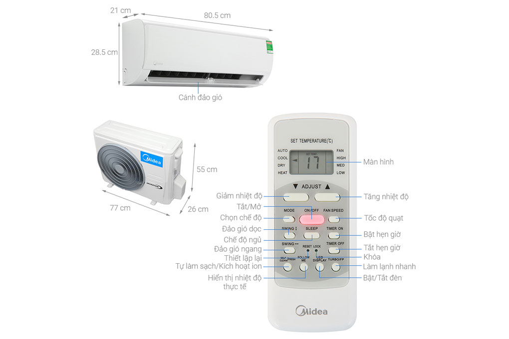 Máy lạnh Midea Inverter 1.5 HP MSFR-13CRDN8