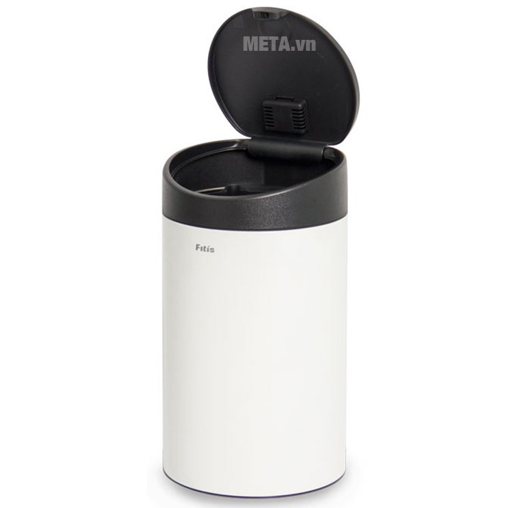 Thùng rác inox nhấn tròn nhỏ Fitis RTS1-904 - 12 lít (Trắng)