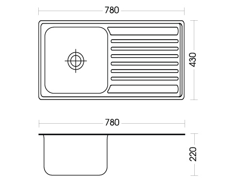 Chậu rửa inox cao cấp Sơn Hà S78D.X.1.3
