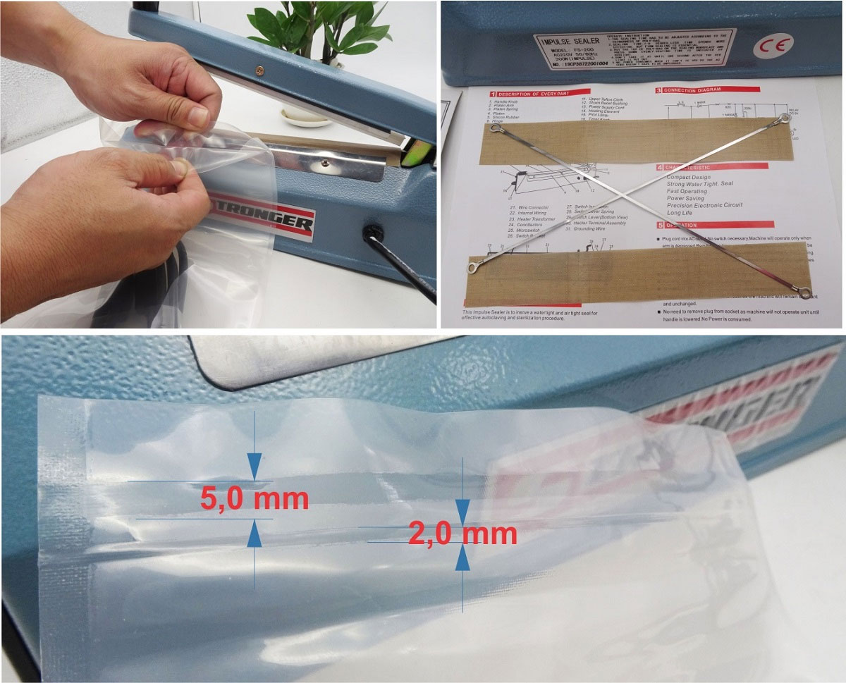 Máy hàn miệng túi dập tay Stronger FS-300