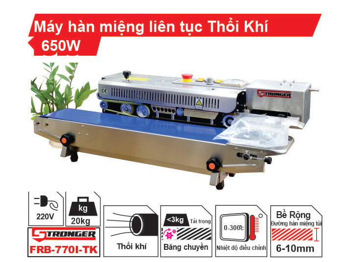 Máy hàn miệng túi liên tục không in date Stronger FRB-770I