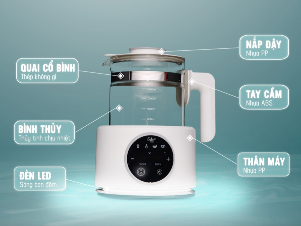 Máy đun và hâm nước pha sữa Fatzbaby Quick 3 FB3515CY