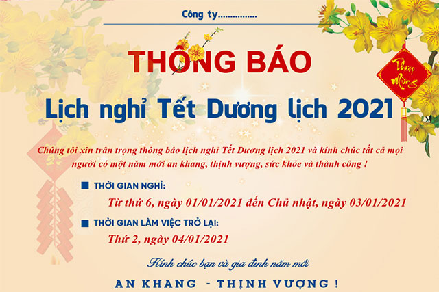 picture Background Nghỉ Tết Nguyên Đán 2021 mẫu thong bao nghá» tết 2021 cá»§a doanh
