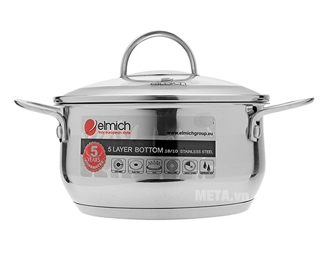 Nồi inox nắp kính Celestine Elmich 24cm - 2355278