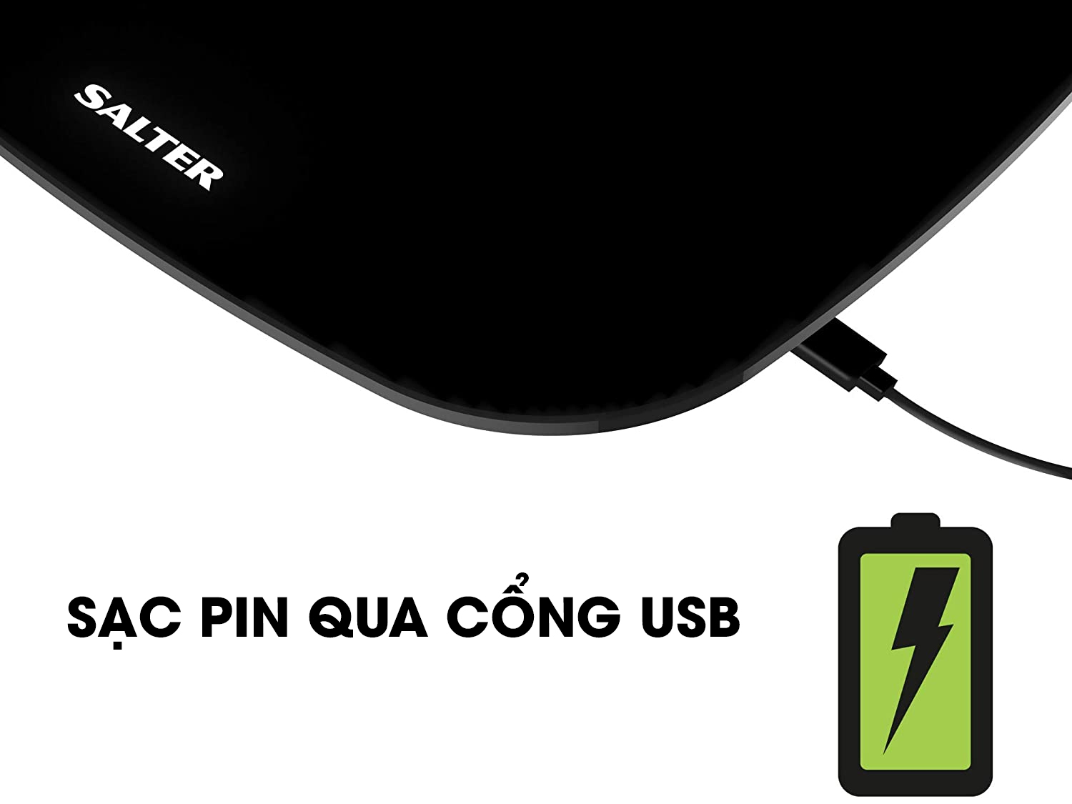 Cân sức khỏe ECO Salter UK, Pin sạc 9221BK3R