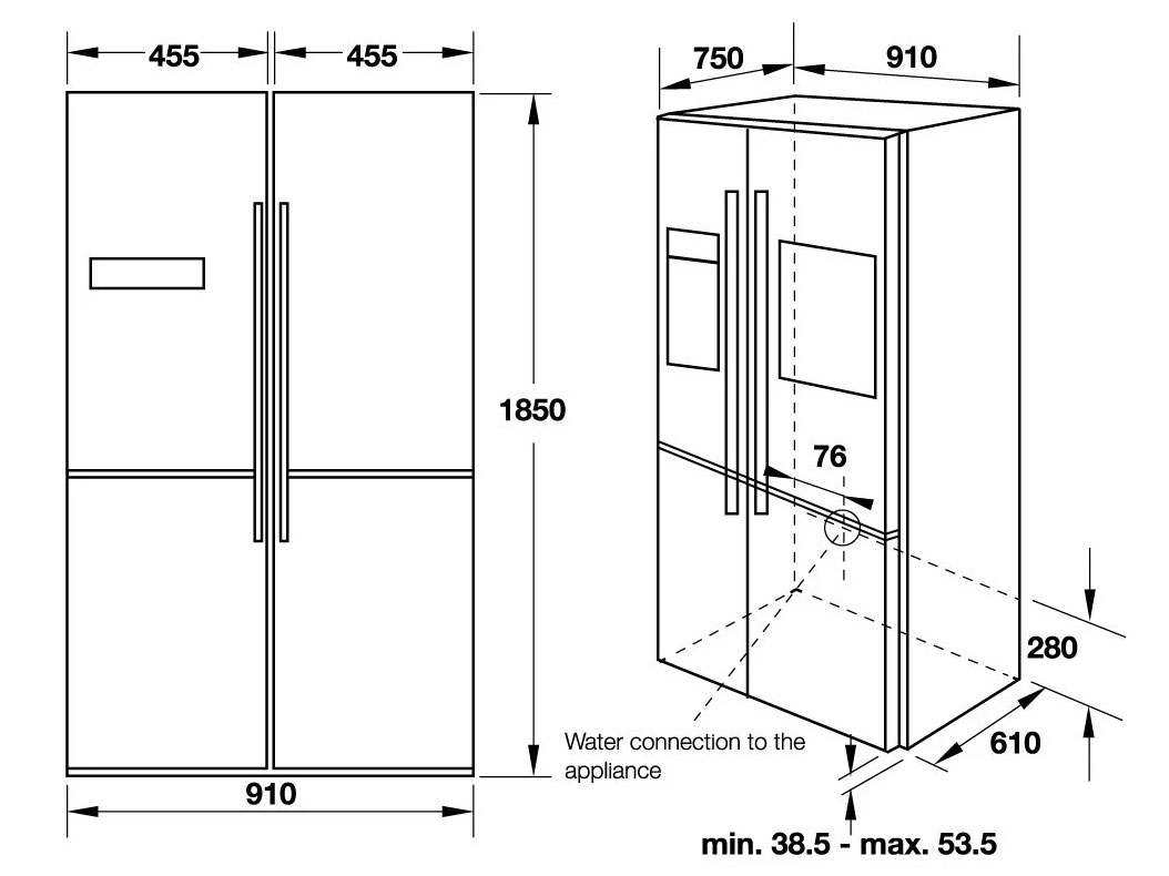 Tủ lạnh Hafele side by side HF-SBSIB (539.16.230) 526 lít
