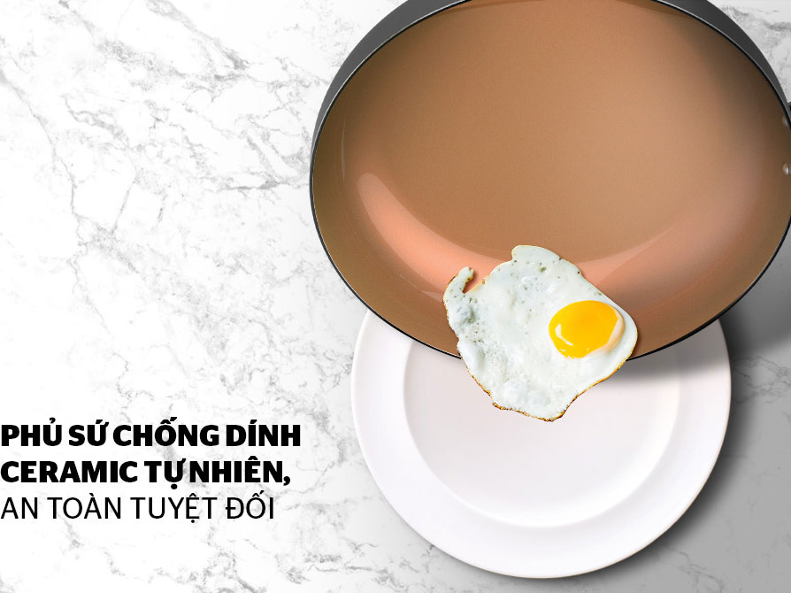 Chảo chiên Ceramic đáy từ Sunhouse SHG1128MCA - 28cm