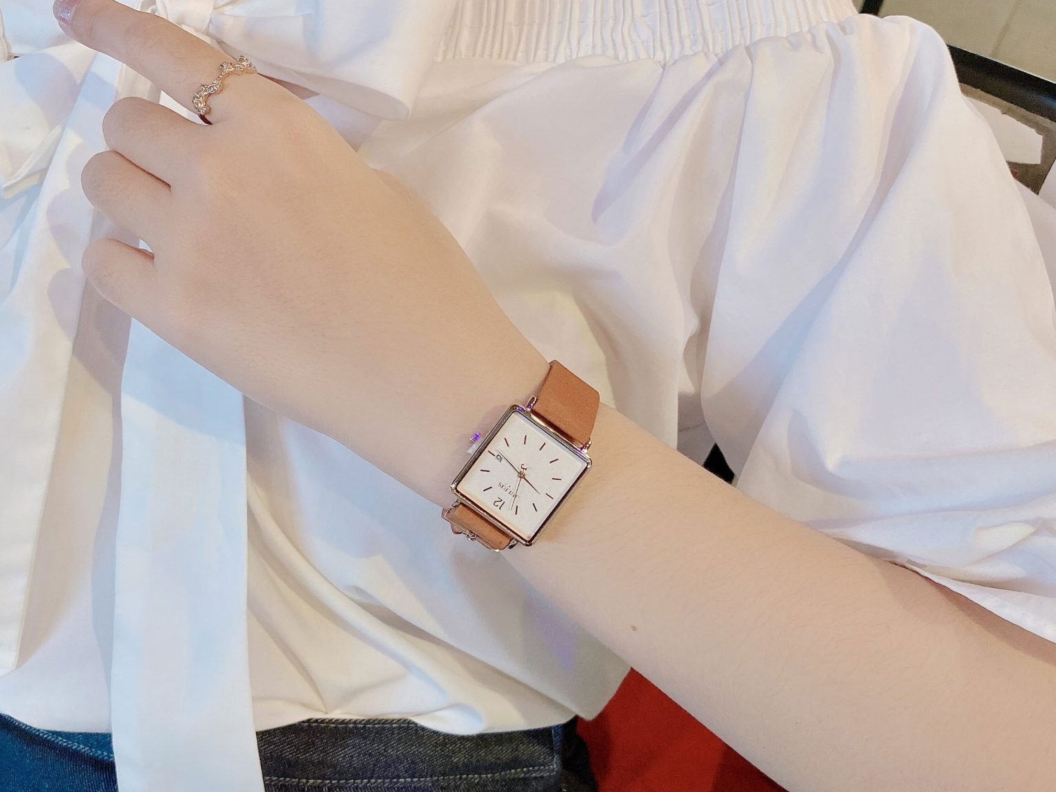 Đồng hồ nữ Julius JS-048 Star kính Sapphire Hàn Quốc