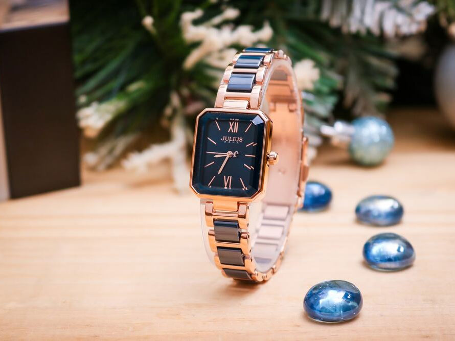 Đồng hồ nữ Julius JA-1273 Hàn Quốc dây đá Ceramic