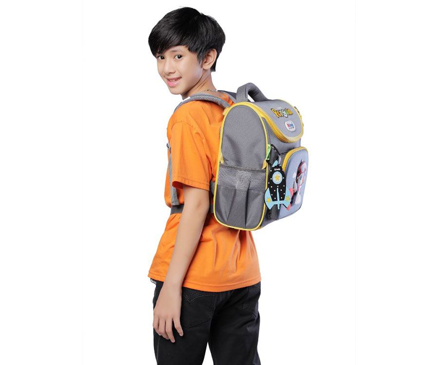 Balo chống gù Genius Box F2-PENGUIN B-12-105 - màu xám