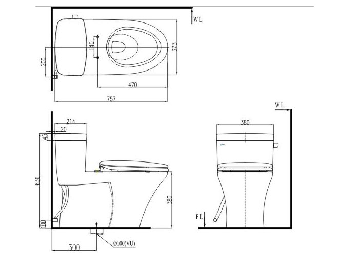 Bồn cầu 1 khối Inax AC-991VRN/BW1 xả gạt