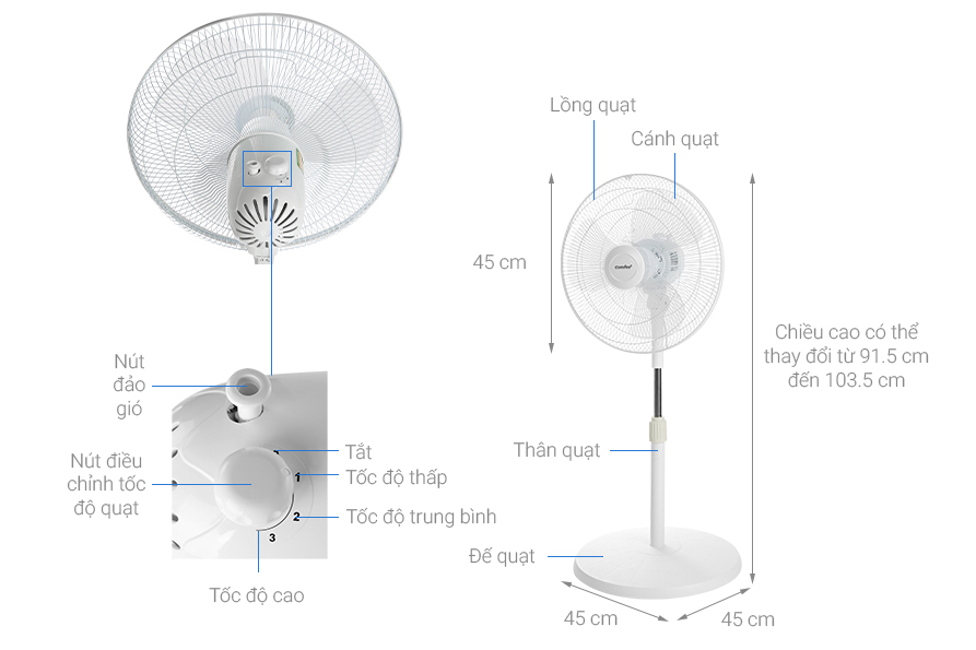 Quạt lửng Comfee CF-FF4019VFW (40W)