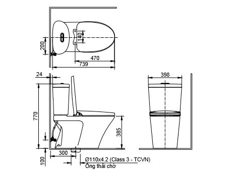 Bồn cầu Inax 2 khối AC-710VAN/BW1