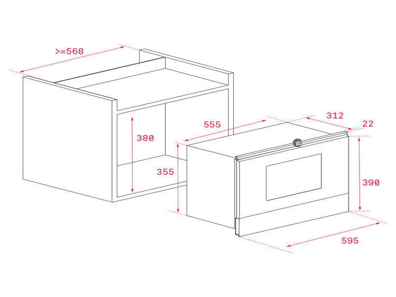Lò vi sóng kết hợp nướng lắp âm Teka MS 622 BIS L (22 lít)