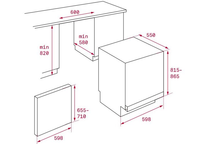 Máy rửa chén lắp âm toàn phần Teka DW8 55 FI - 12 Bộ