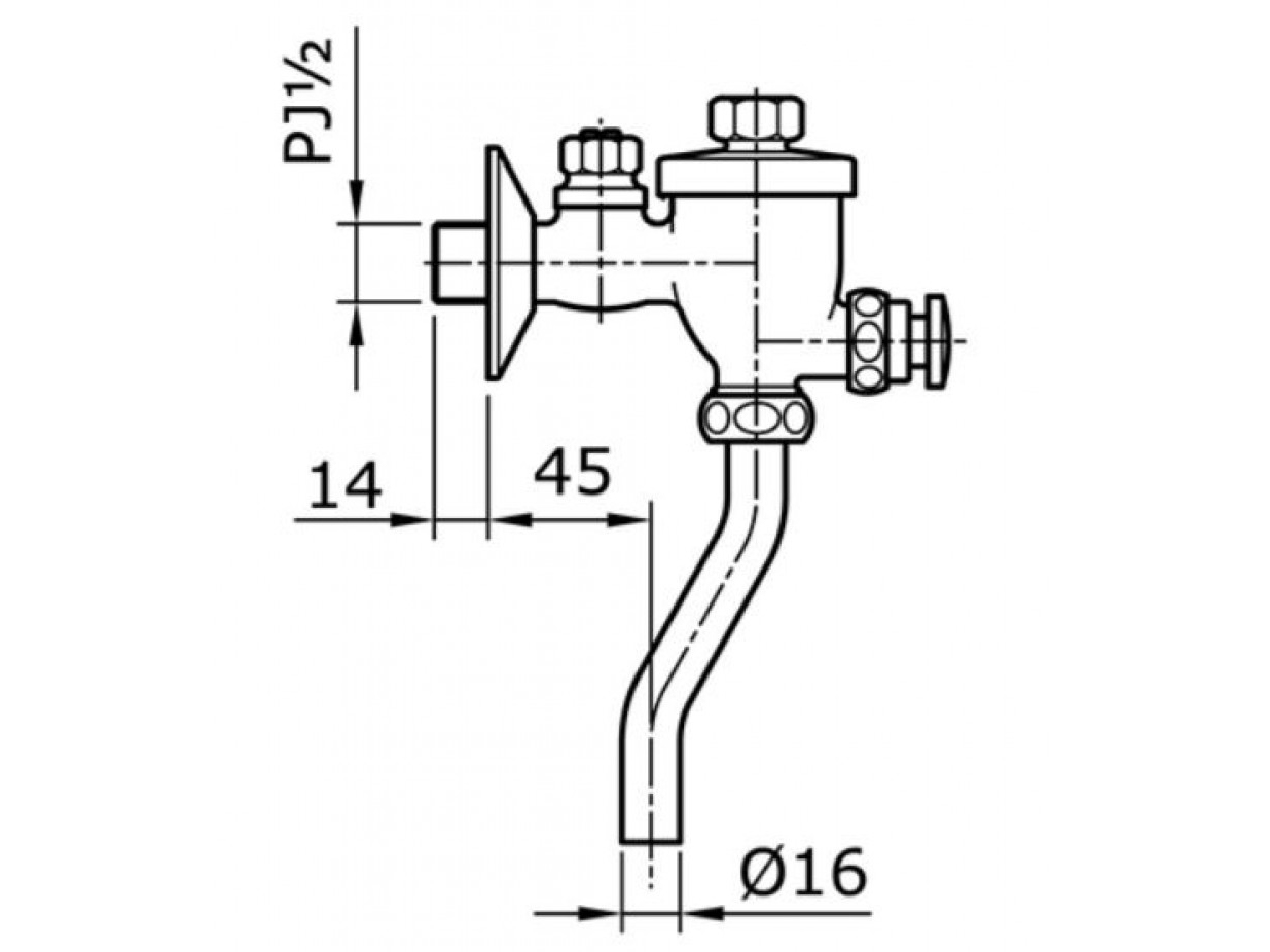 Van xả nhấn bồn tiểu nam Toto T60S