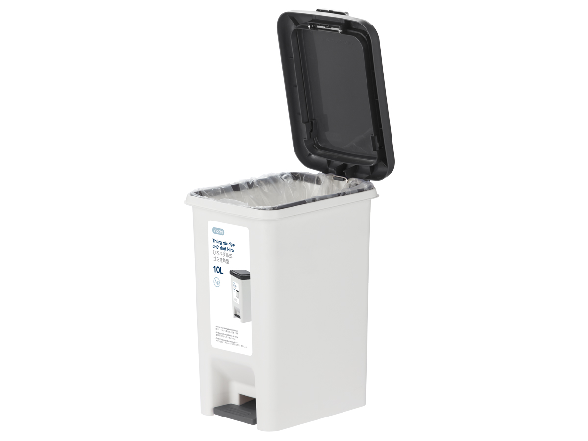 Thùng rác đạp chữ nhật Hiro HIN.RACN.0010ZZ1 10 lít (Kèm ruột)