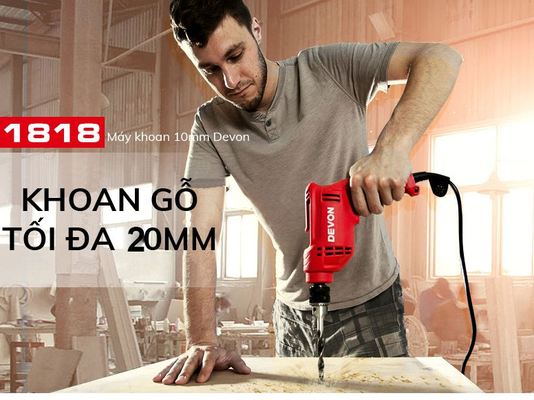 Máy khoan 10mm Devon 1818-4-10RE KLE