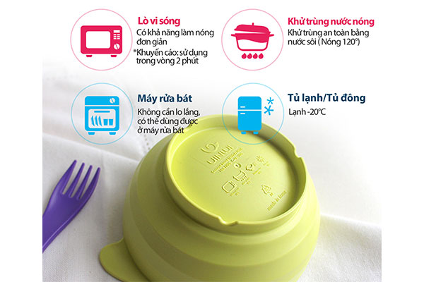 Set tô lớn đế dính thìa dĩa làm từ nhựa sinh học dừa