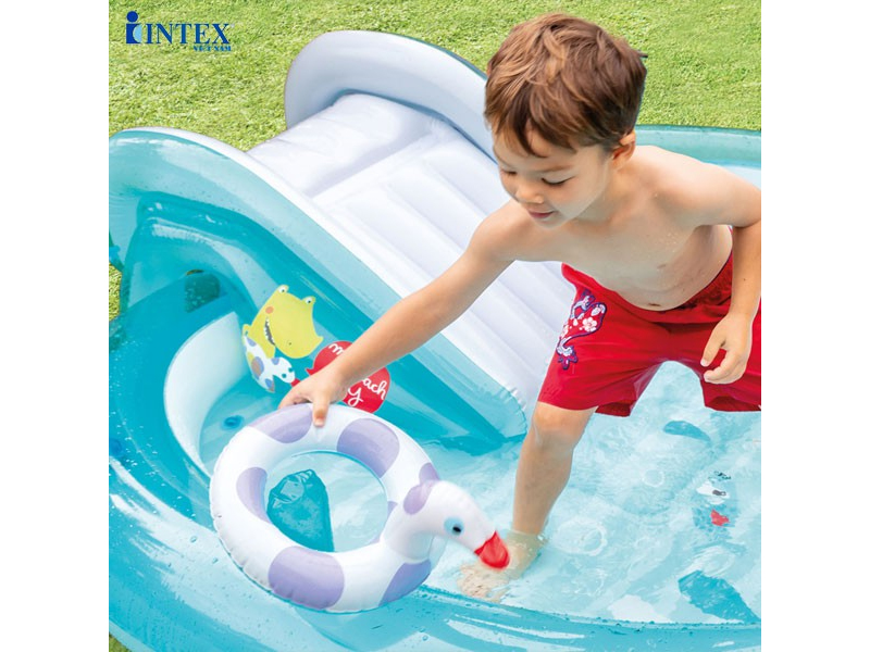 Bể bơi phao cầu trượt cá sấu có vòi phun mưa Intex 57165