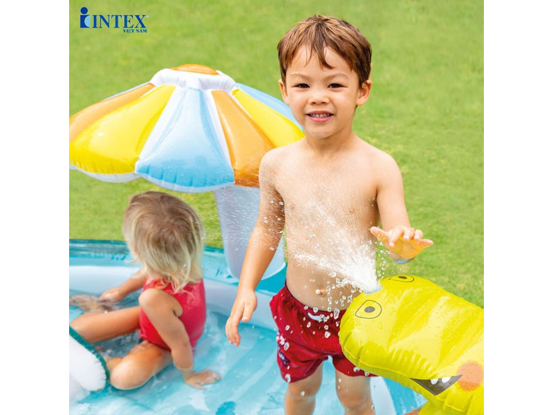 Bể bơi phao cầu trượt cá sấu có vòi phun mưa Intex 57165