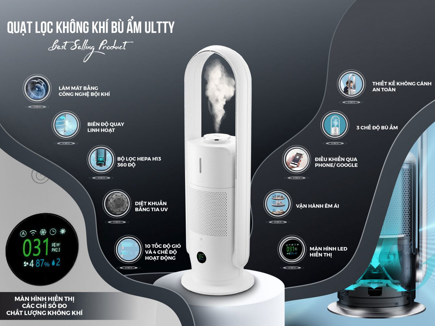 Ưu điểm nổi bật của quạt tháp Ultty SKJ-CR022