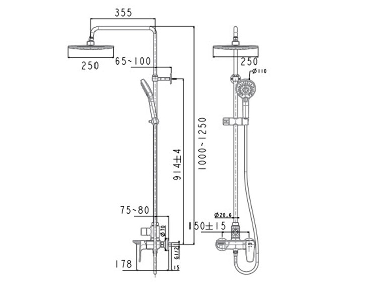 Cây sen phun mưa American Standard Signature WF-1772