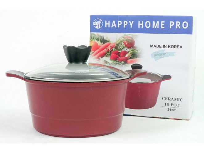 Nồi chống dính Orsay size 24cm, tráng sứ, đáy từ Happy Home Pro - Nhập khẩu Hàn Quốc