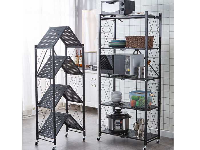 Kệ để đồ gấp gọn đa năng sơn đen cao cấp 4 tầng Vando