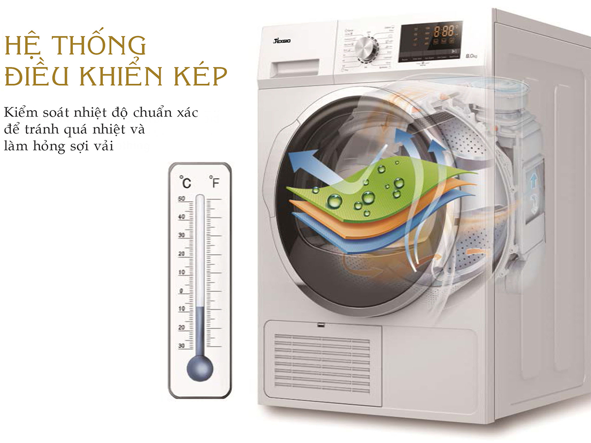 Máy sấy quần áo ngưng tụ Texgio TGDC805 (8kg)