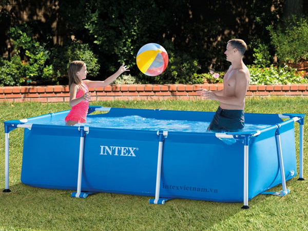 Bể bơi khung kim loại chữ nhật 220cm x 150cm x 60cm Intex 28270