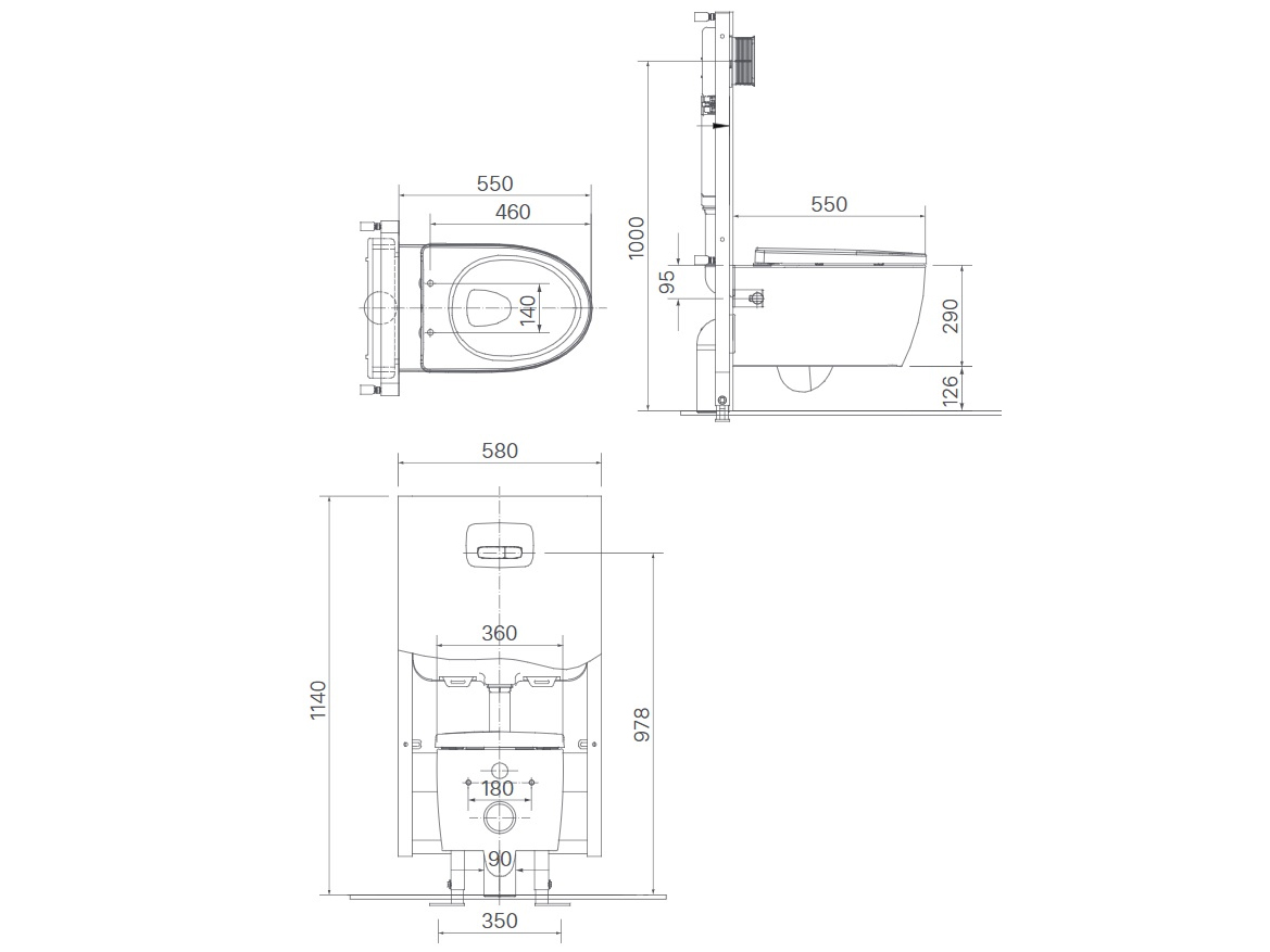Bồn cầu treo tường Inax AC-952VN/BW1