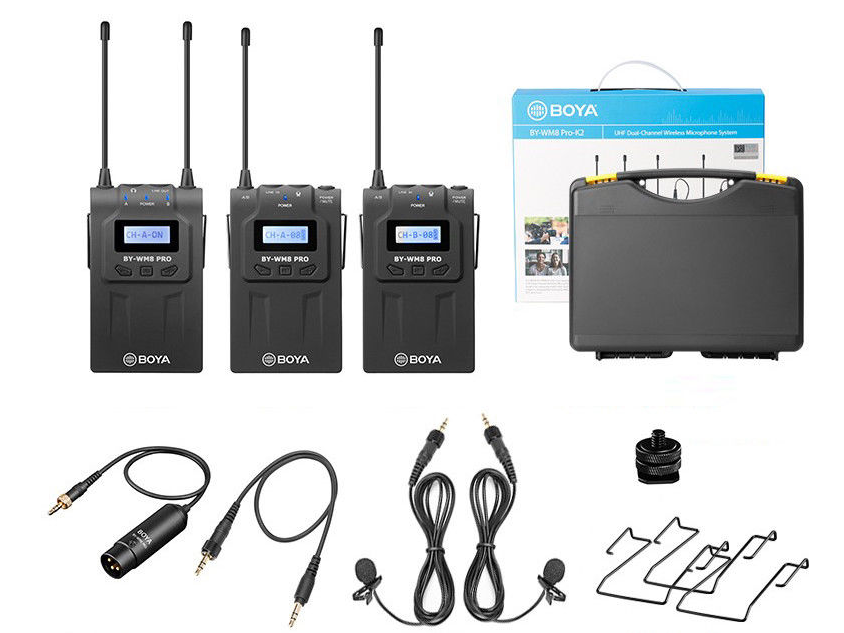 Mic thu âm cài ve áo không dây dùng cho máy quay Boya BY-WM8 PRO-K2