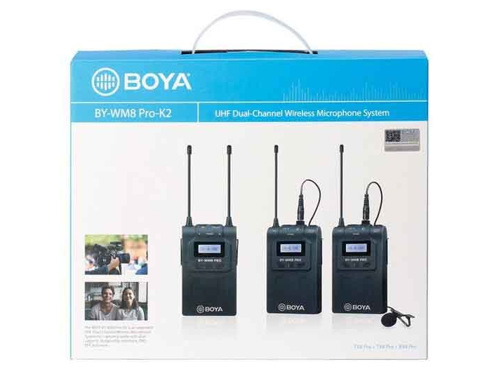 Mic thu âm cài ve áo không dây dùng cho máy quay Boya BY-WM8 PRO-K2