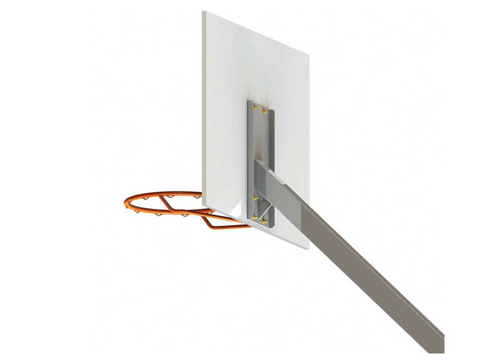 Trụ bóng rổ đặt nổi cố định ngoài trời Sodex Sport S14025GC-CPT (kèm bộ neo âm nền S14442BCN và lưới PE)