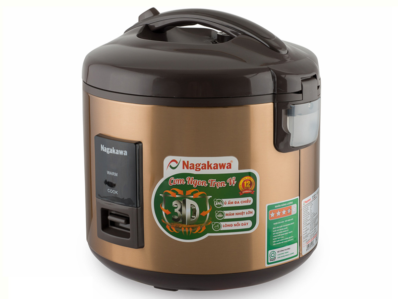 Nồi cơm điện nắp gài chống dính kép Nagakawa NAG0121 (2.8 lít)