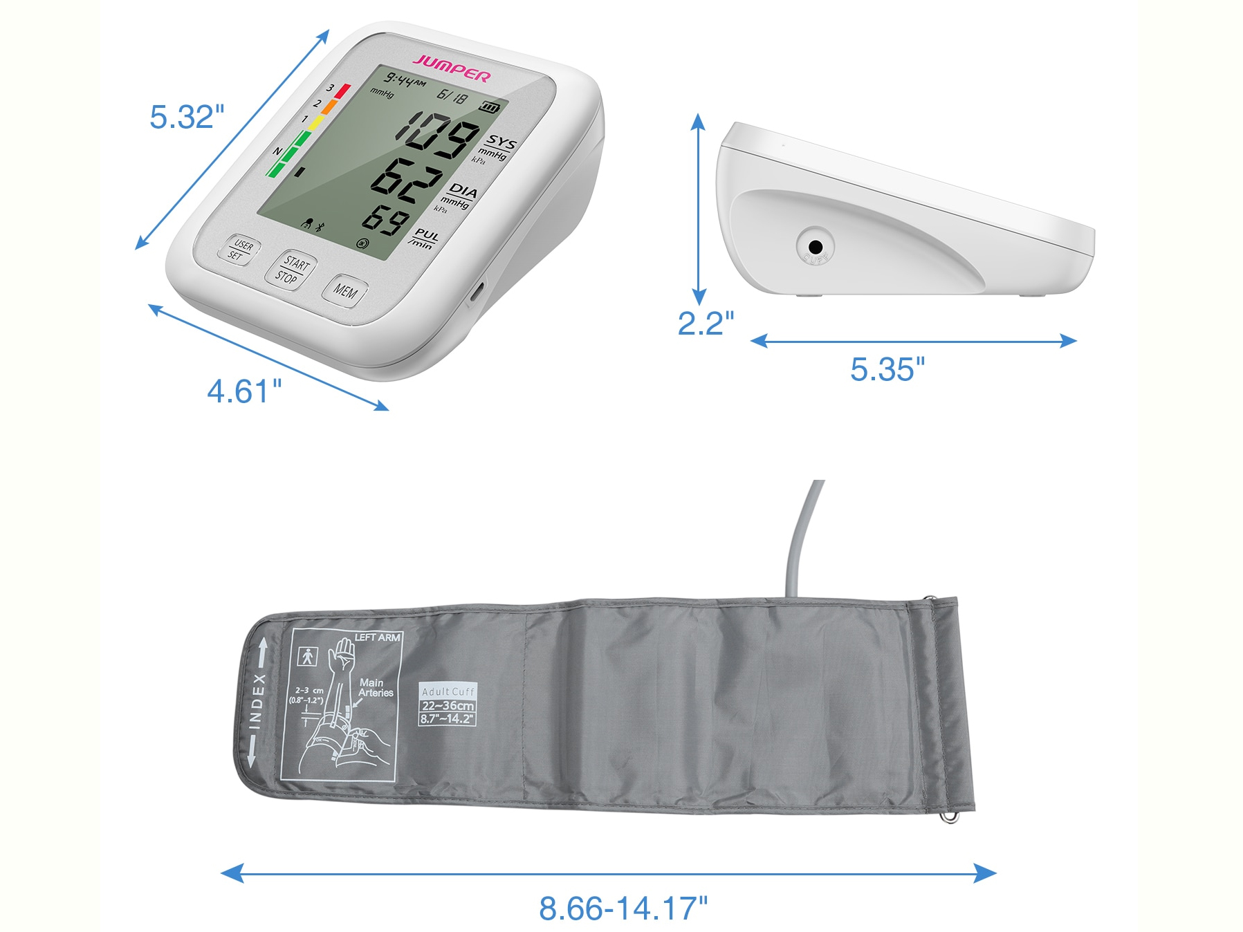 Máy đo huyết áp bắp tay Bluetooth Jumper JPD-HA120