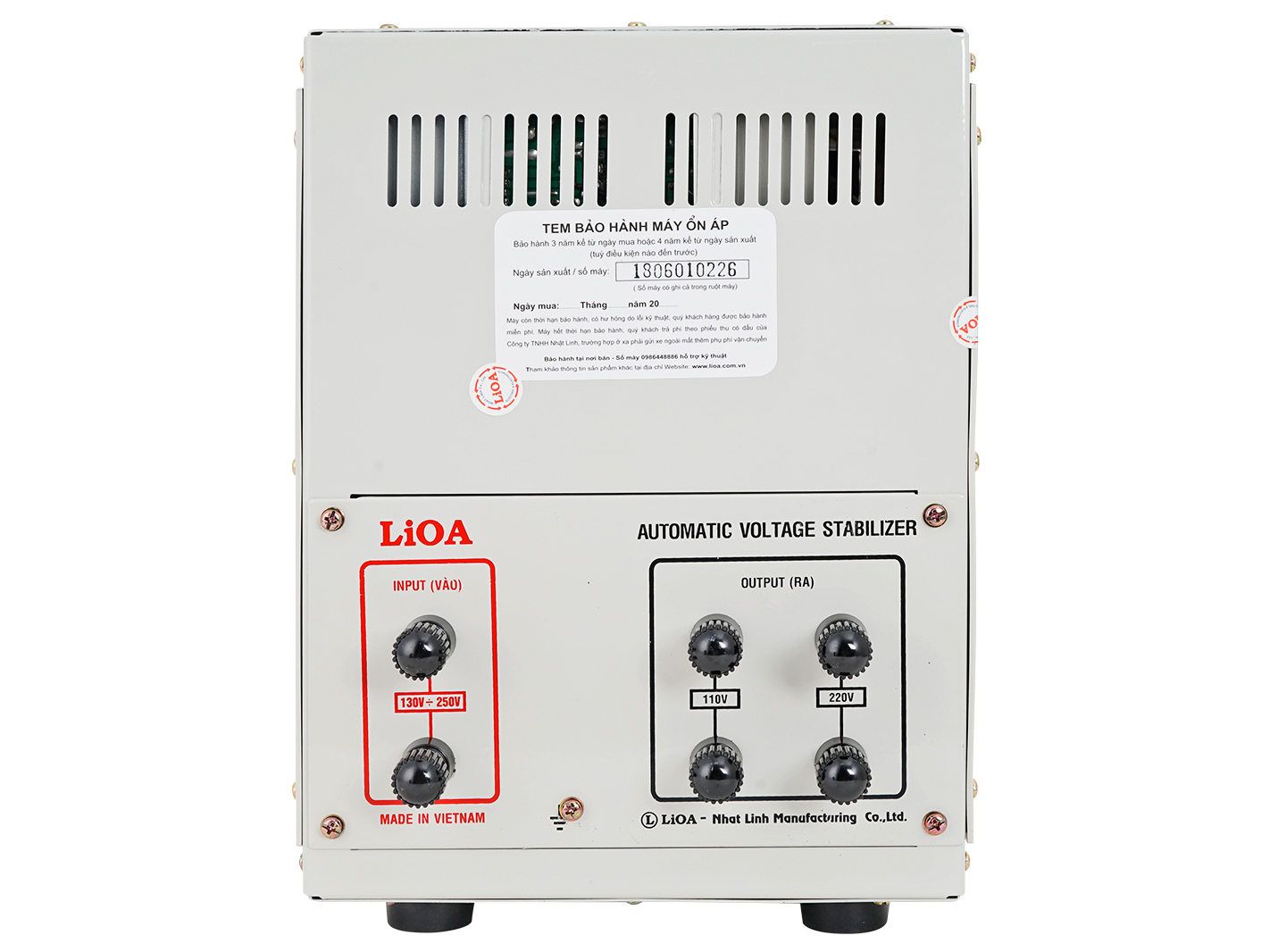 Ổn áp 1 pha Lioa 3KVA SH 3000II (dải điện áp đầu vào 130V - 250V)