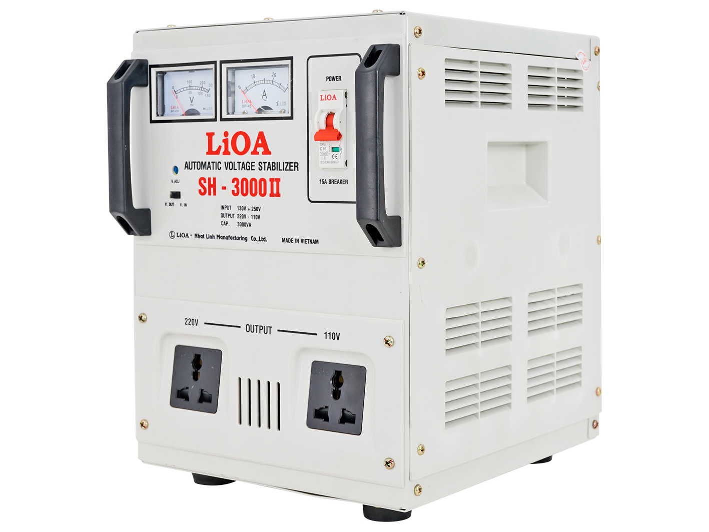 Ổn áp 1 pha Lioa 3KVA SH 3000II (dải điện áp đầu vào 130V - 250V)