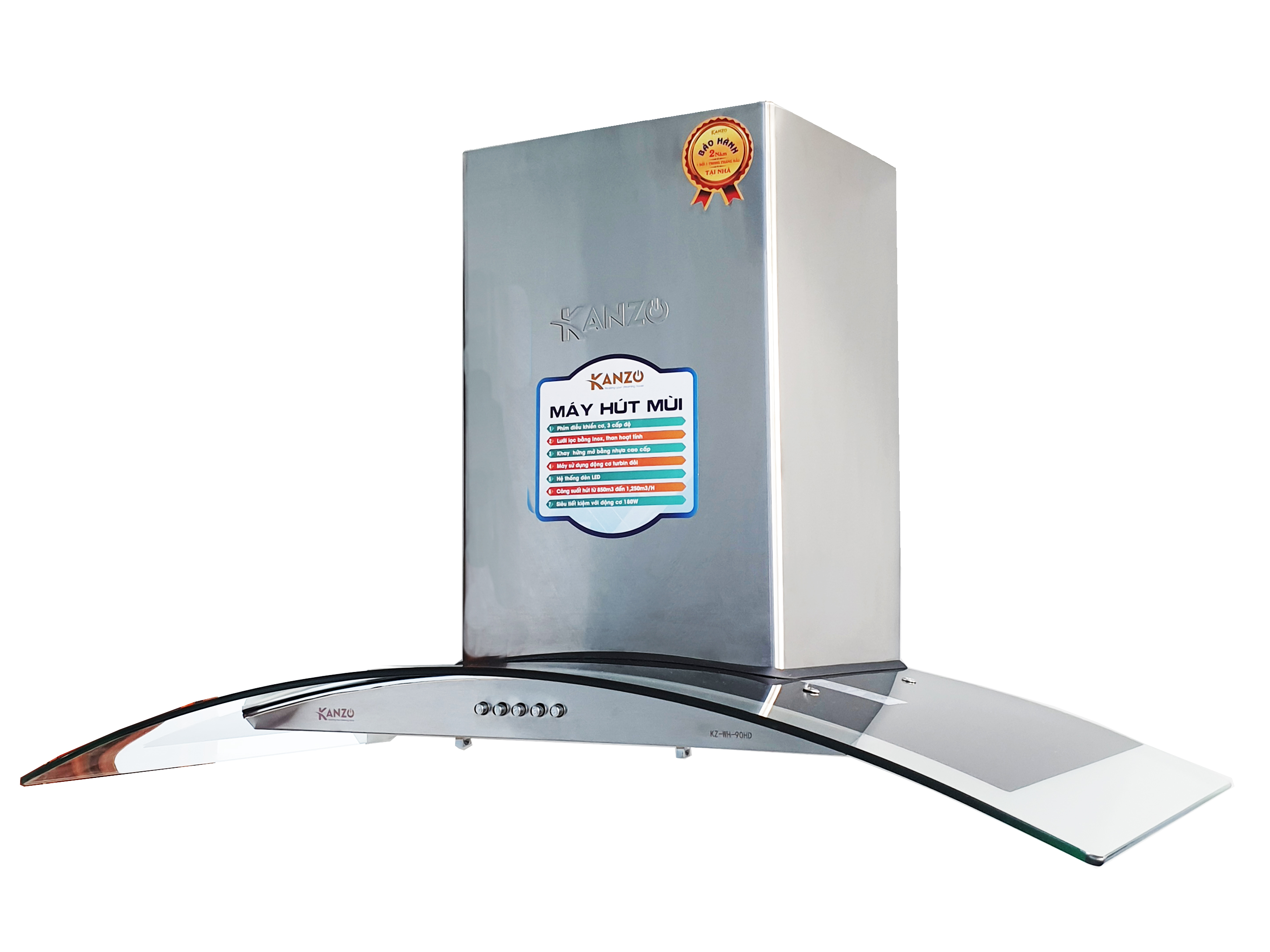 Máy hút mùi kính cong 900mm Kanzo KZ-WH-90HD