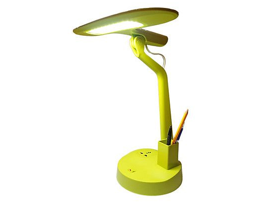 Đèn bàn học ngang bóng Led 7W Lioa 02BN-ST (có hộc đựng bút và ổ cắm đa năng, ánh sáng trắng)