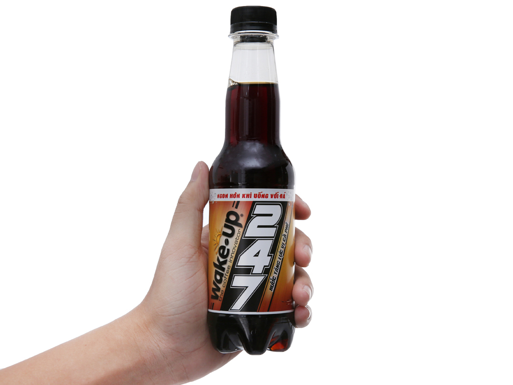 Thùng 24 chai nước tăng lực Wake Up 247 vị cà phê (330ml/chai)