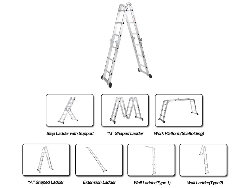 Thang nhôm gấp 4 đoạn DIY TLG-3D