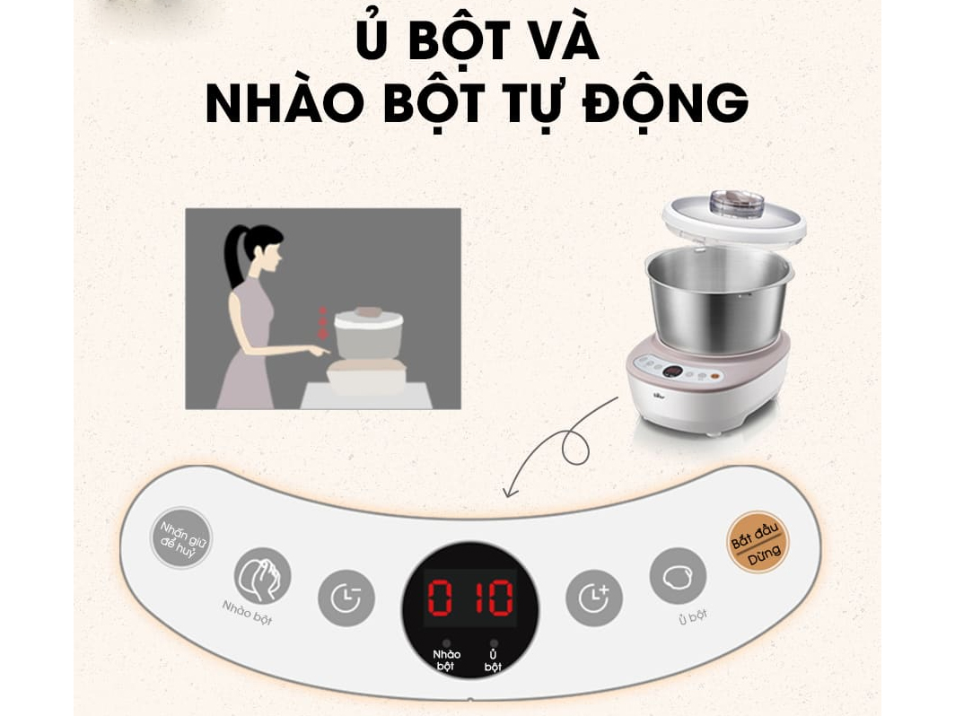 Máy nhào bột tự động 5 lít Bear DM-B50V1