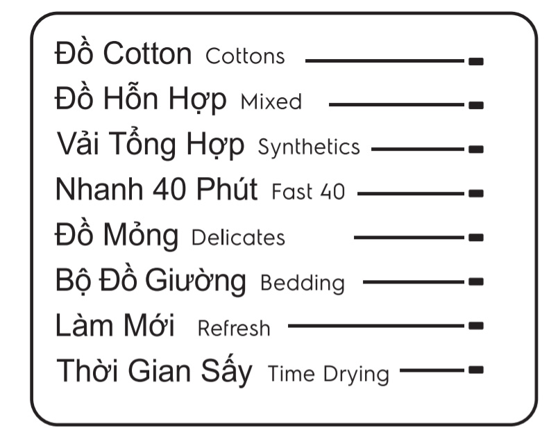 Các chương trình sấy