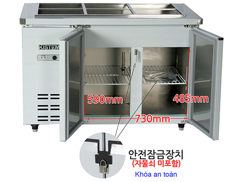 Tủ khay lạnh Salad 1200mm Kistem KIS-XDB12R - 294 lít
