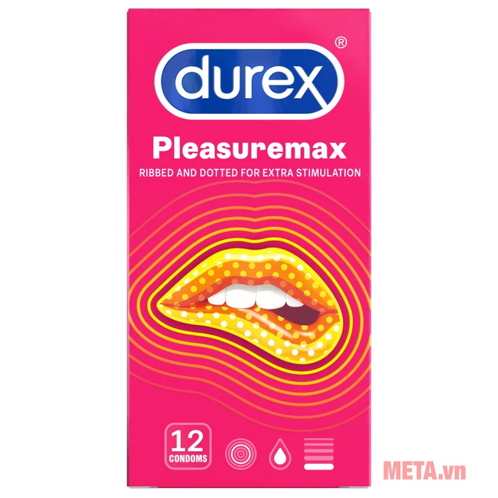 Bao cao su Durex Pleasuremax (hộp 12 chiếc)