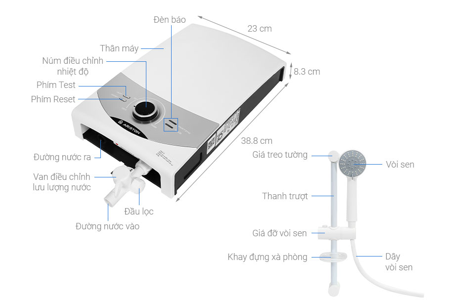 Máy nước nóng Ariston AURES SM45E SBS VN