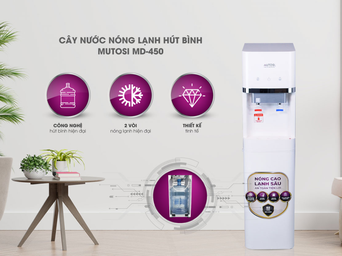 Cây nước nóng lạnh Mutosi MD-450 hút bình