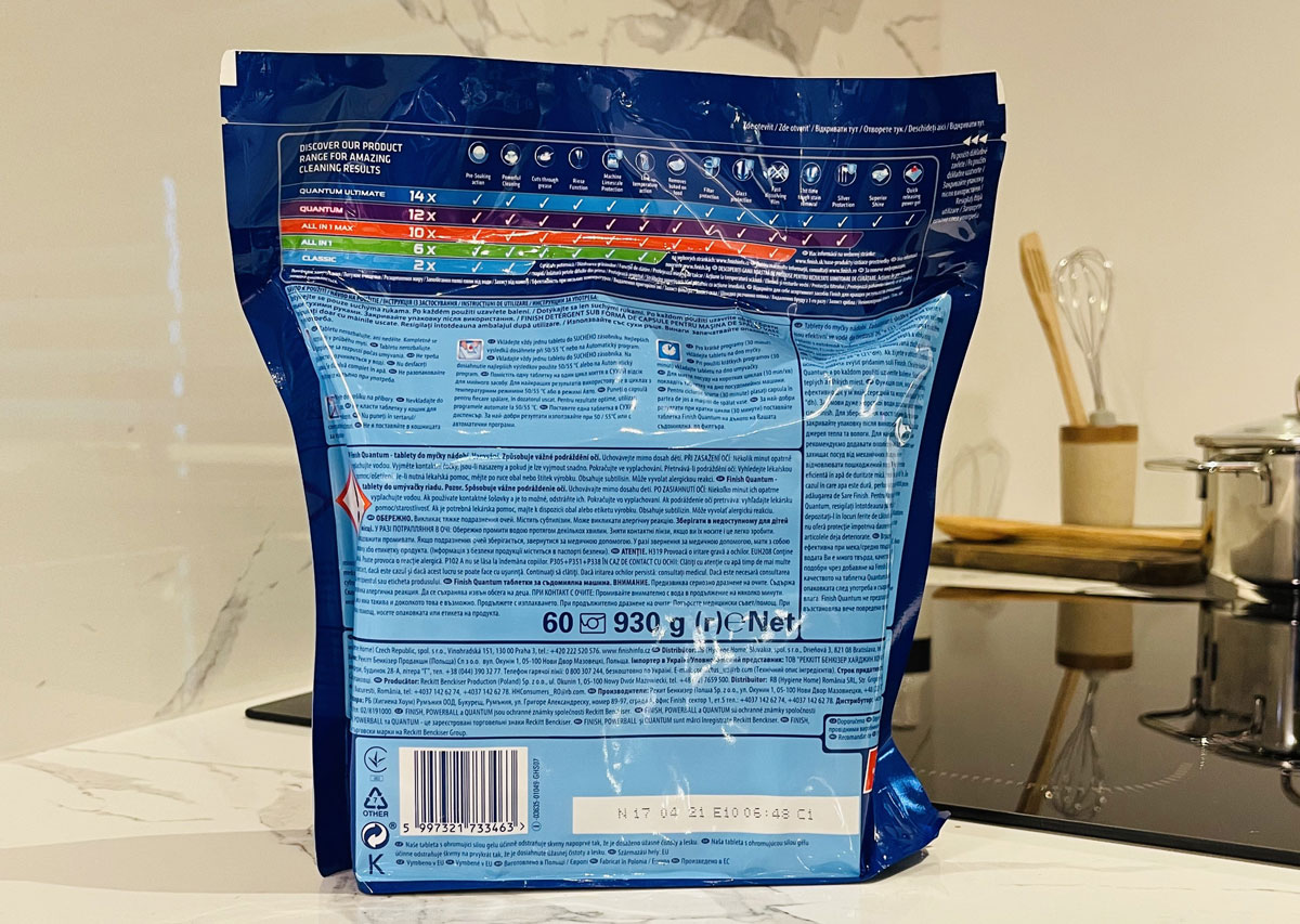 Viên rửa bát Finish Quantum 60 viên (12 chức năng)